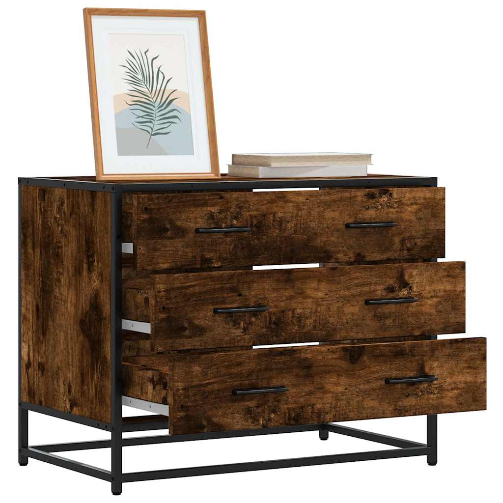Laatikkokaappi Savustettu tammi 70x41x56 cm Engineered Wood