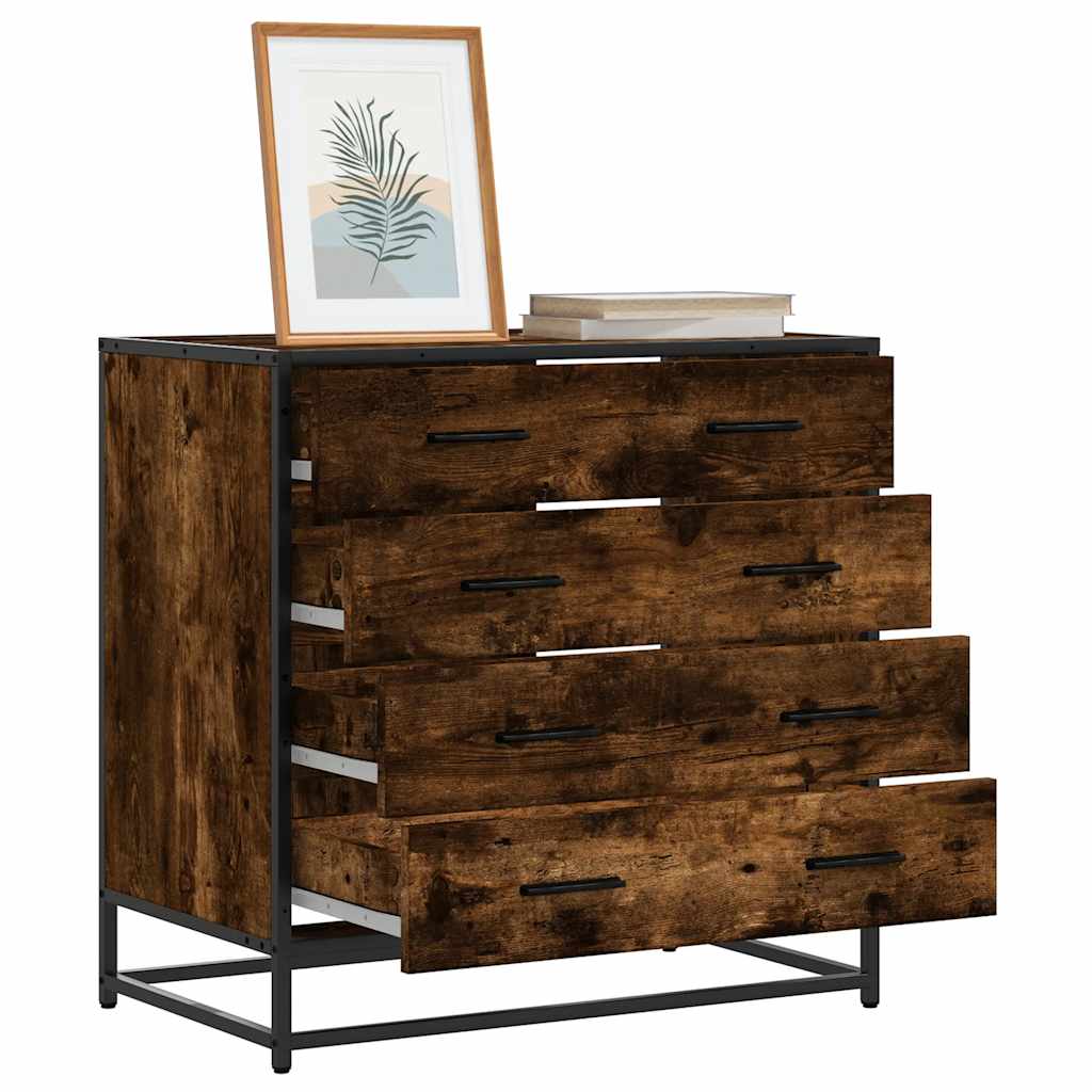 Laatikkokaappi Savustettu tammi 70x41x70 cm Engineered Wood