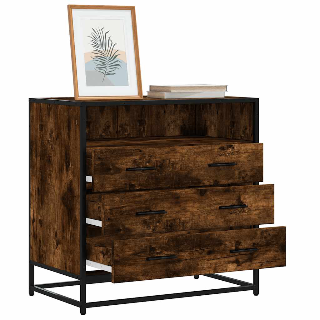 Laatikkokaappi Savustettu tammi 70x41x70 cm Engineered Wood