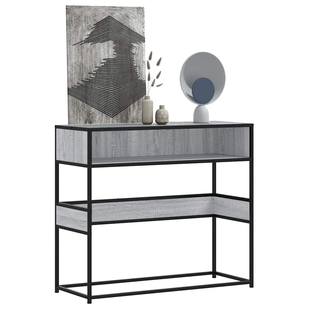 Konsolipöytä harmaa Sonoma 90x35x80 cm tekninen puu