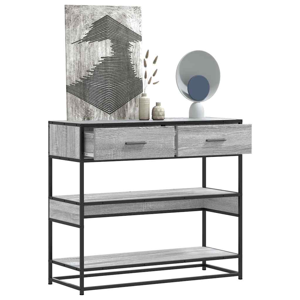 Konsolipöytä harmaa Sonoma 90x35x80 cm tekninen puu