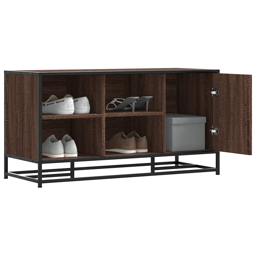 Kenkäpenkki ruskea tammi 100x40x53,5 cm tekninen puu ja metalli