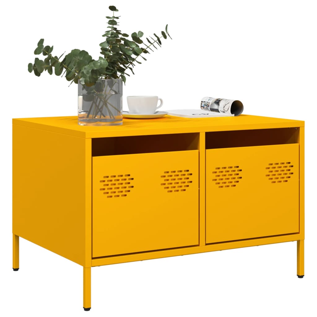 TV Kaappi Sinapinkeltainen 68x50x43,5 cm Kylmävalssattu teräs