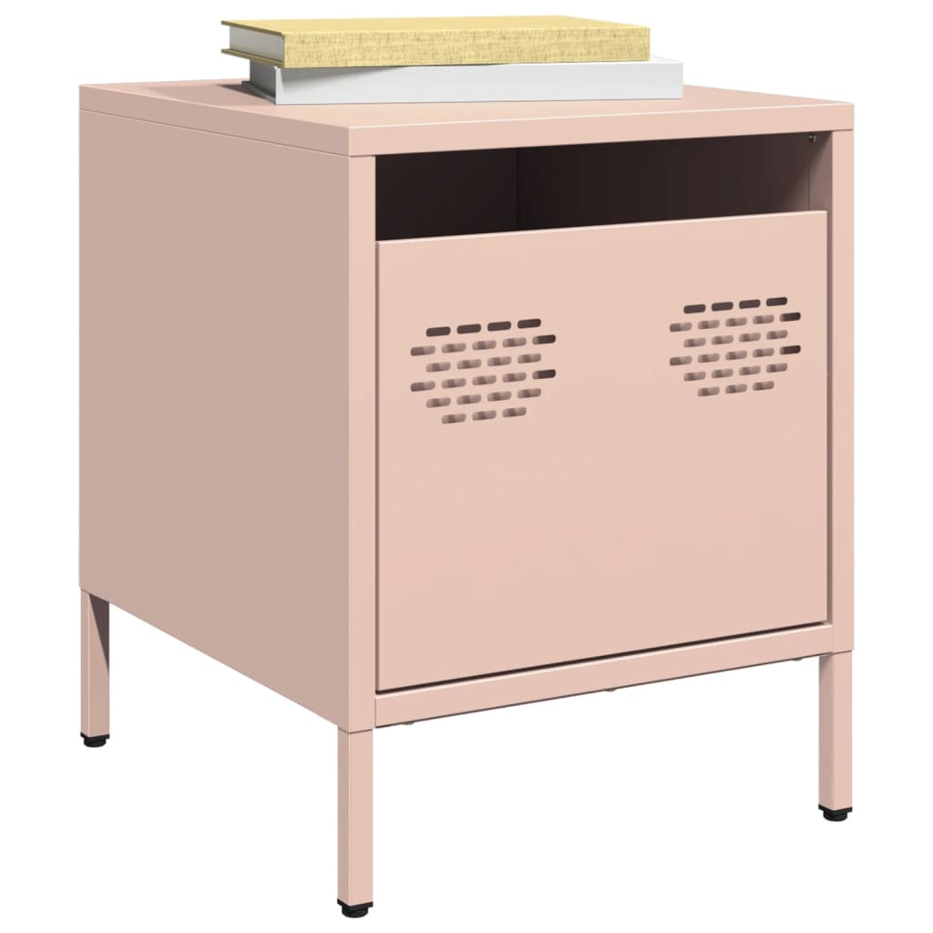 Yöpöytäkaapit 2 kpl Pinkki 35x39x43,5 cm Teräs