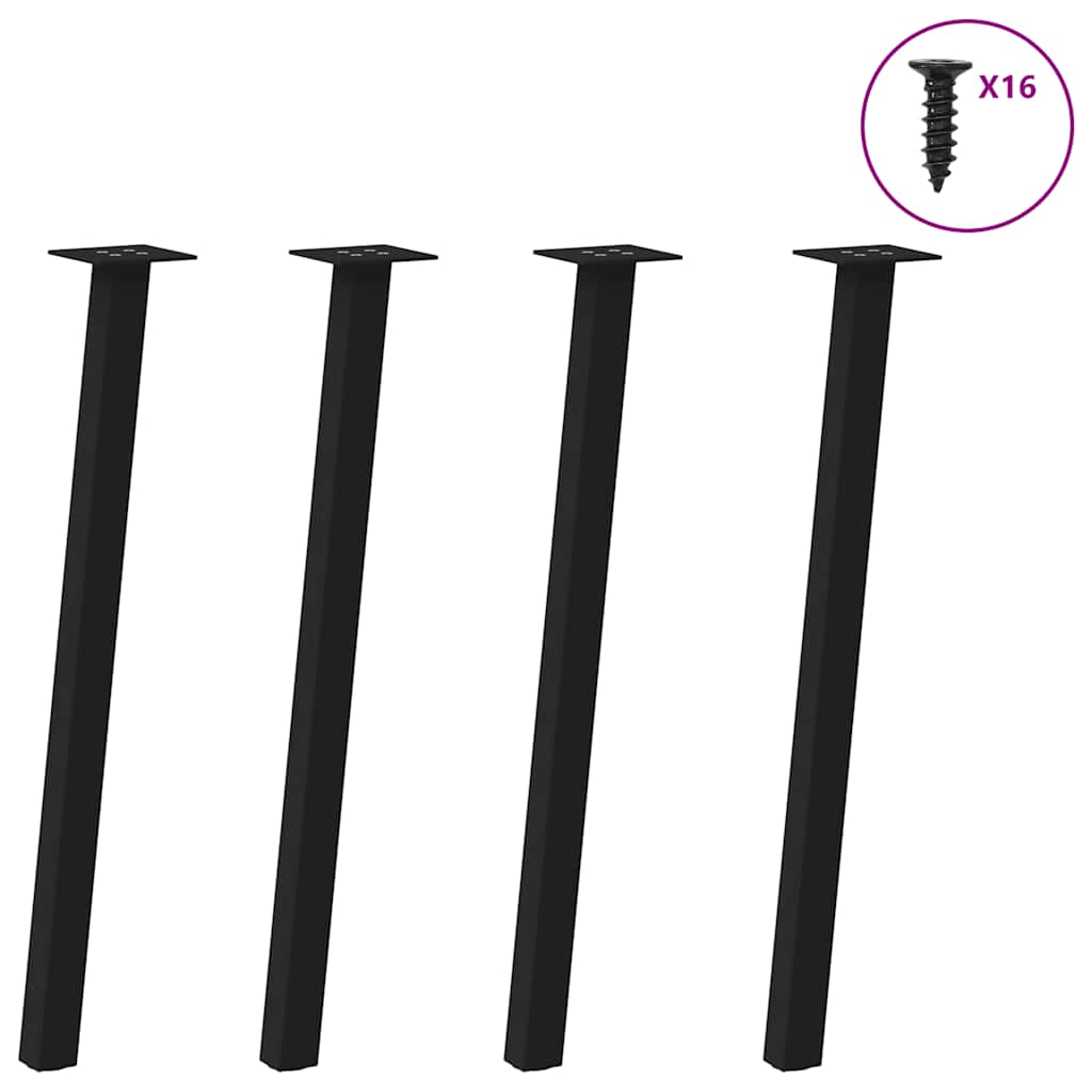 Konsolipöydän jalat 4 kpl musta 72 cm teräs