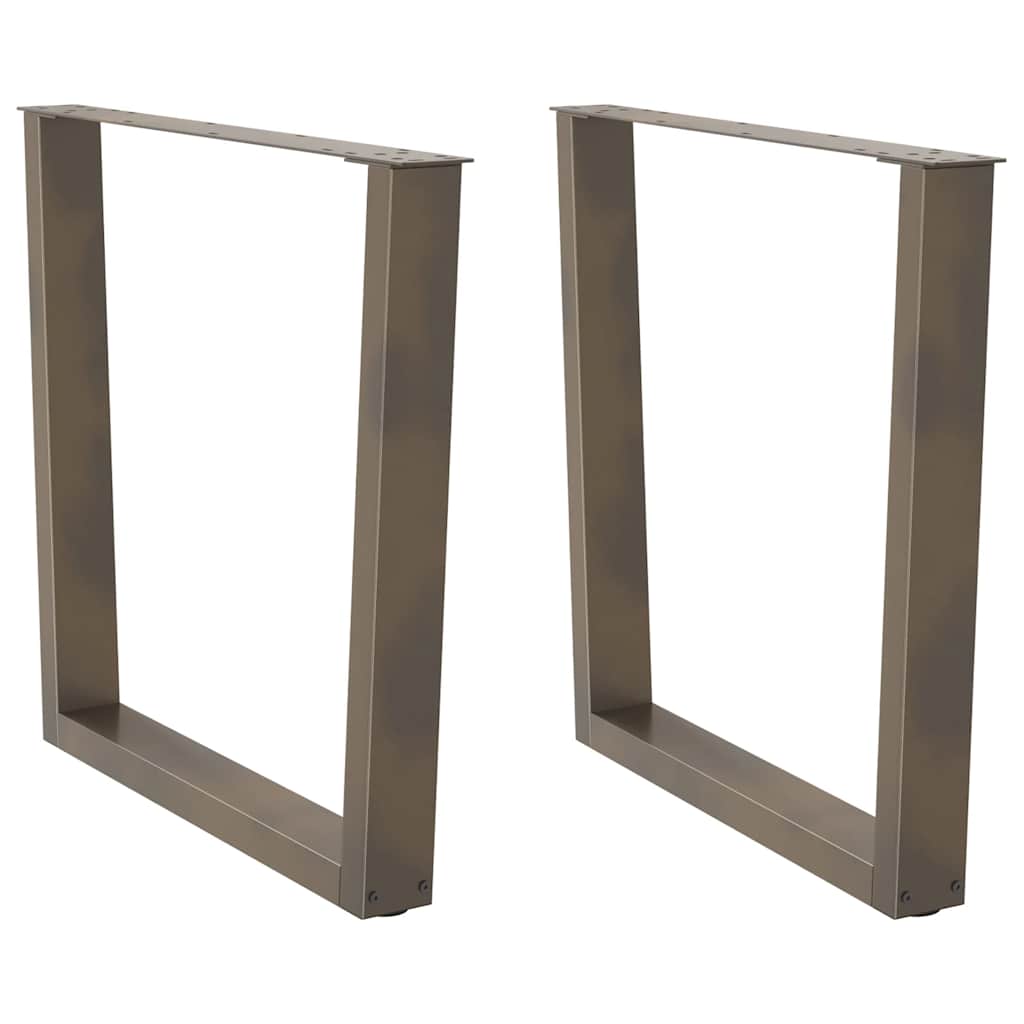 Ruokapöydän jalat V-muoto 2 kpl Luonnonteräs 90x(72-73,3) cm