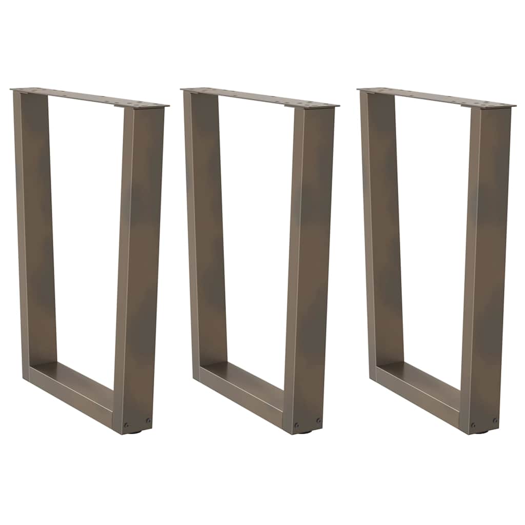 Ruokapöydän jalat V-muoto 3 kpl Luonnonteräs 70x(72-73,3) cm