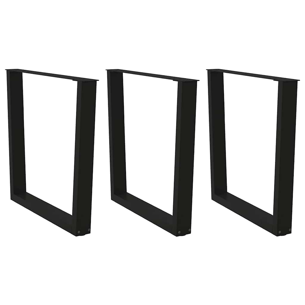 Ruokapöydän jalat V-muoto 3 kpl Musta 80x(72-73,3) cm Teräs