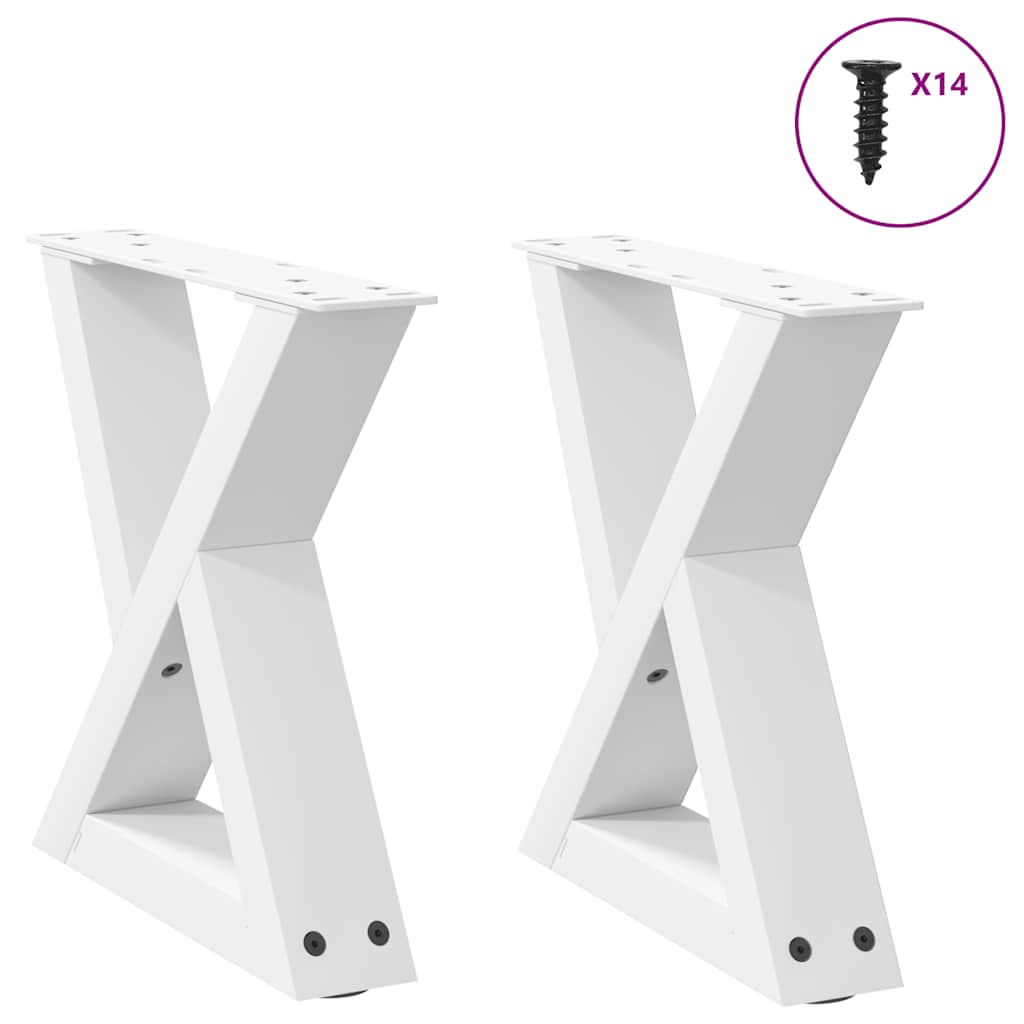 Sohvapöydän jalat 2 kpl Valkoinen 40x(30-31,3) cm Teräs