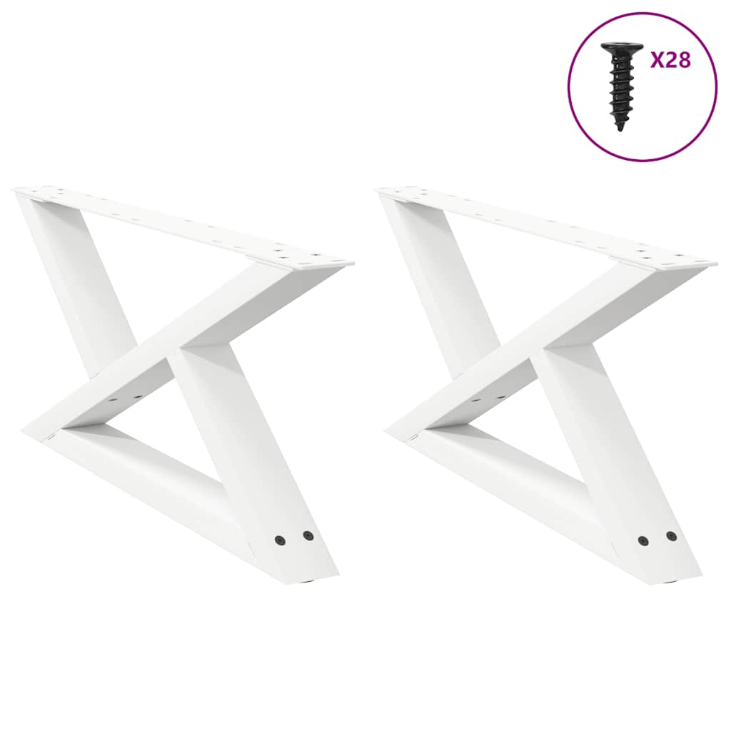 Sohvapöydän jalat 2 kpl Valkoinen 70x(30-31,3) cm Teräs