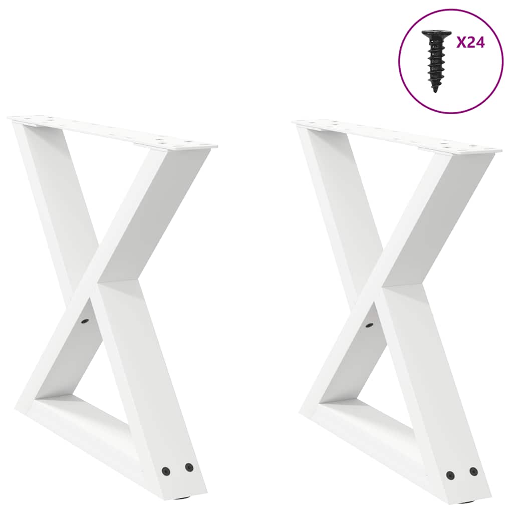 Sohvapöydän jalat 2 kpl Valkoinen 50x(42-43,3) cm Teräs