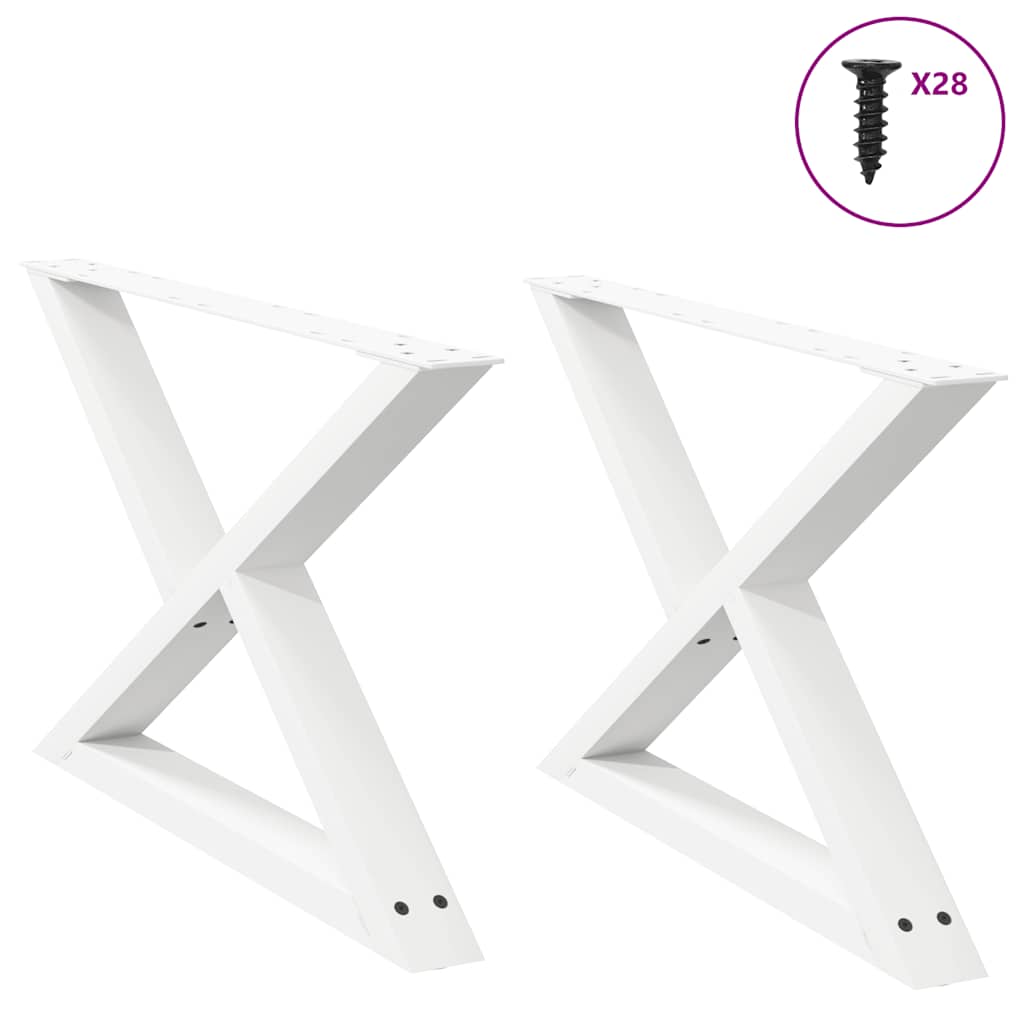 Sohvapöydän jalat 2 kpl Valkoinen 70x(42-43,3) cm Teräs