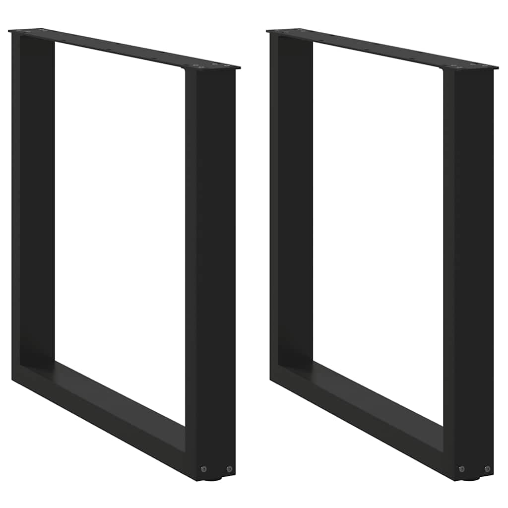 ruokapöydän jalat U-muotoiset 2 kpl Musta 80x(72-73) cm Teräs