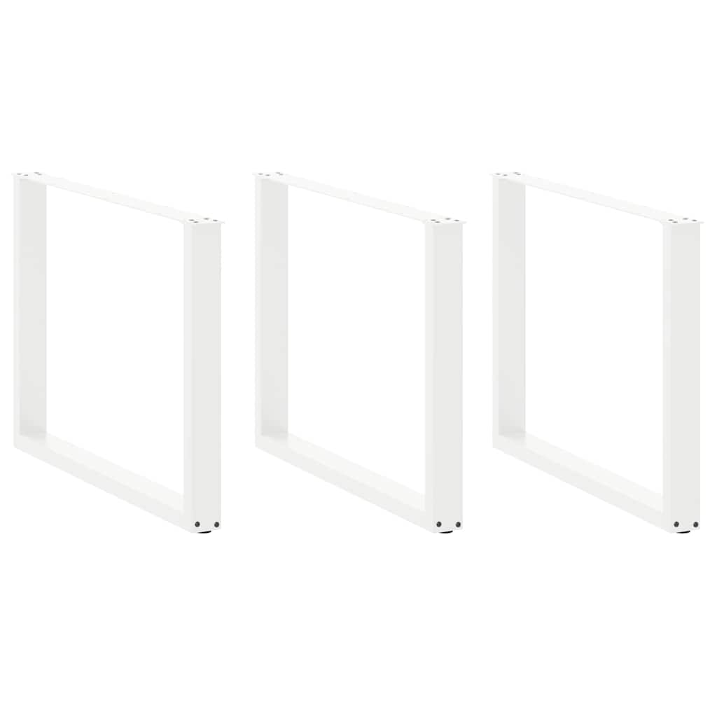 ruokapöydän jalat U-muotoiset 2 kpl Valkoinen 100x(72-73) cm