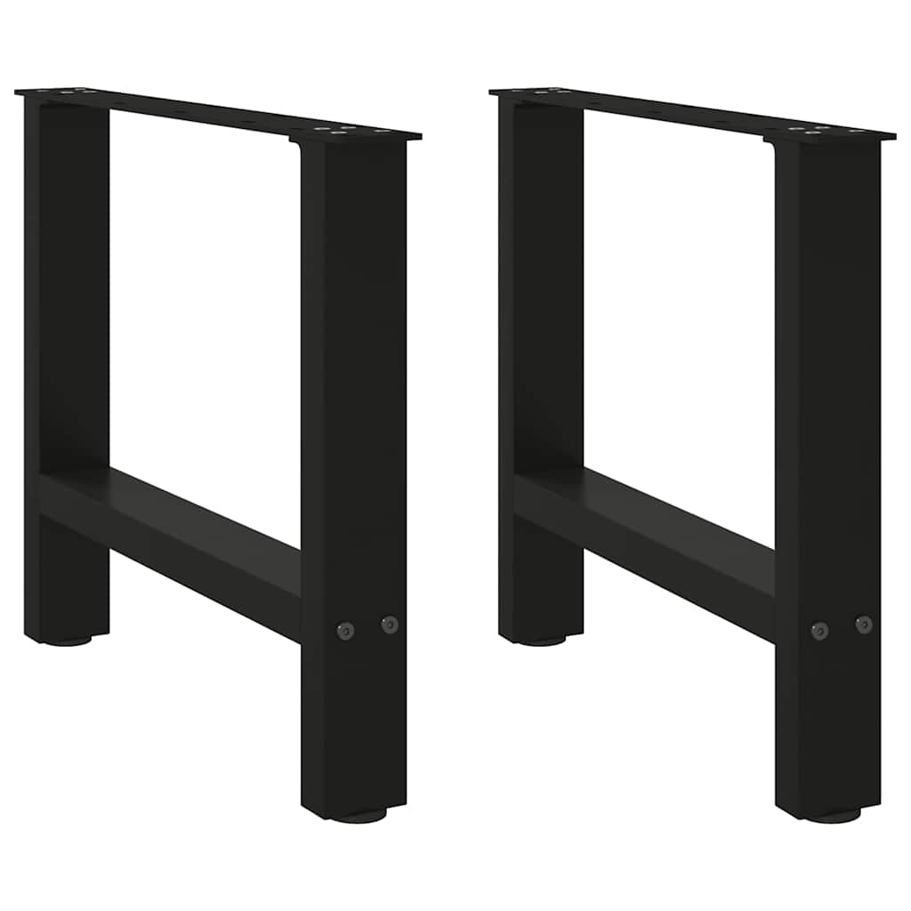 Sohvapöydän jalat 2 kpl musta 60x(42-43) cm teräs