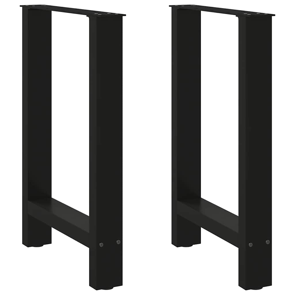 ruokapöydän jalat 2 kpl musta 60x(72-73) cm teräs