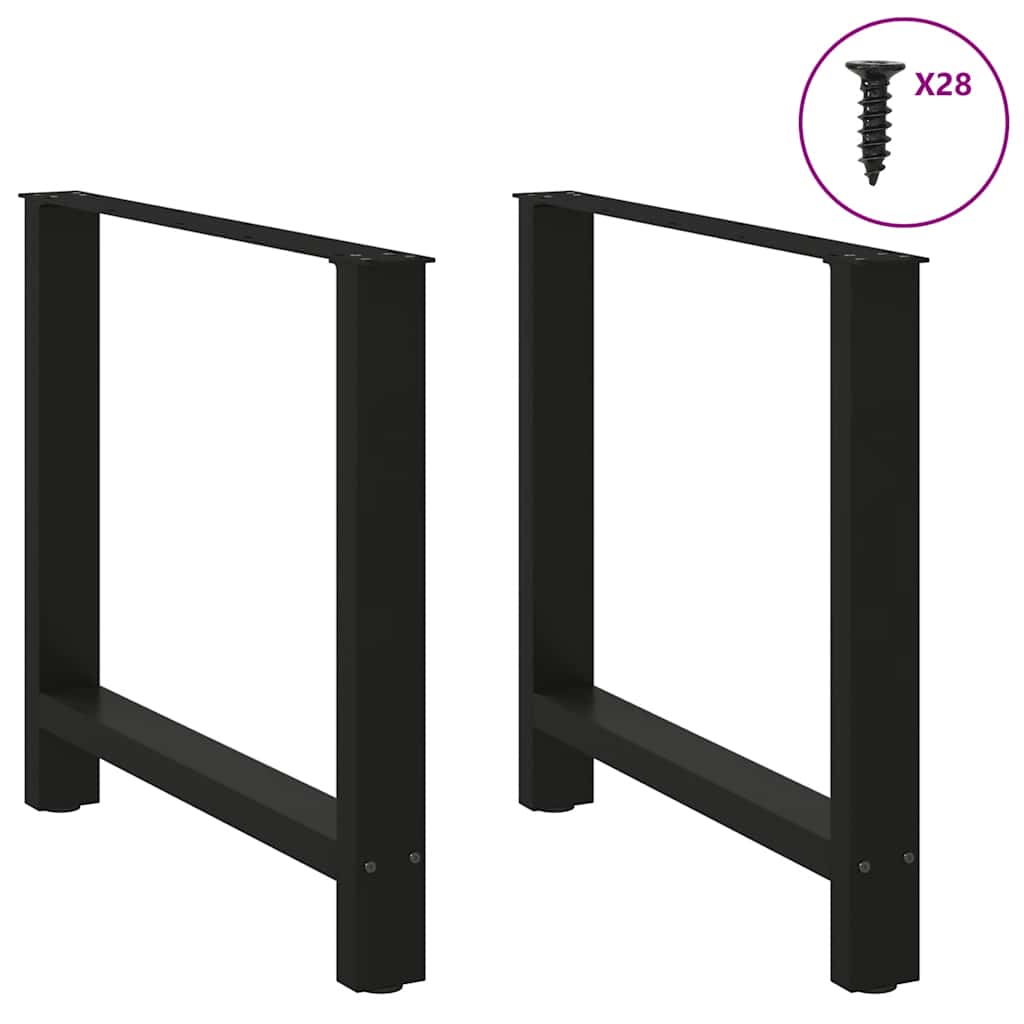 ruokapöydän jalat 2 kpl musta 70x(72-73) cm teräs