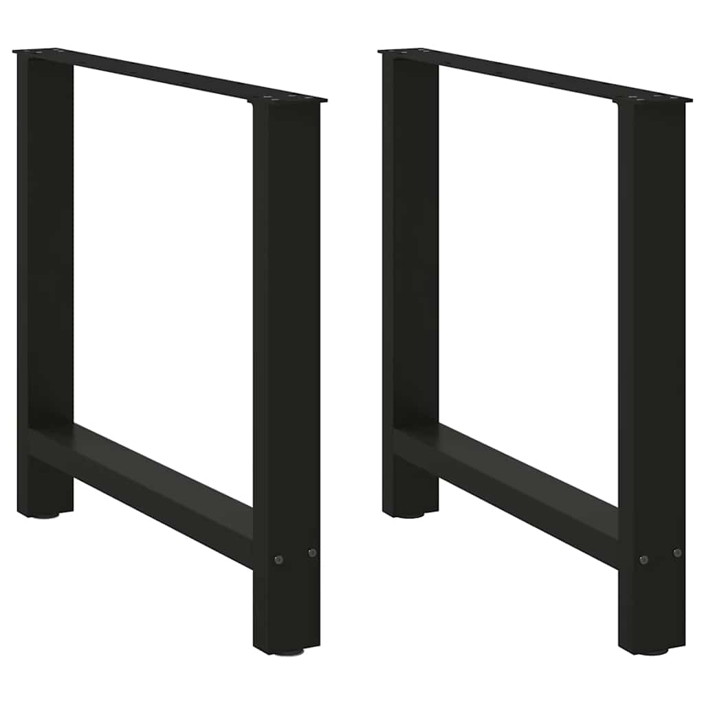 ruokapöydän jalat 2 kpl musta 80x(72-73) cm teräs