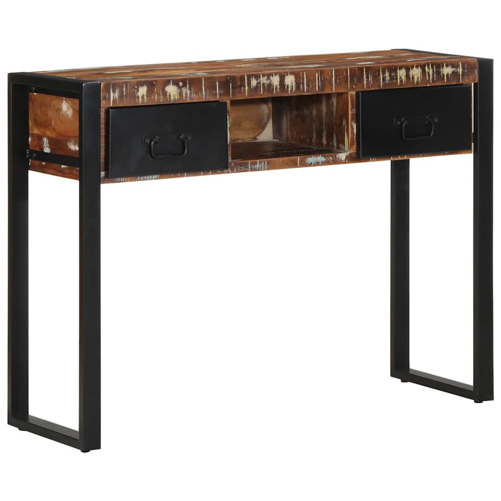 konsolipöytä monivärinen 100x35x75 cm massiivipuu kierrätetty