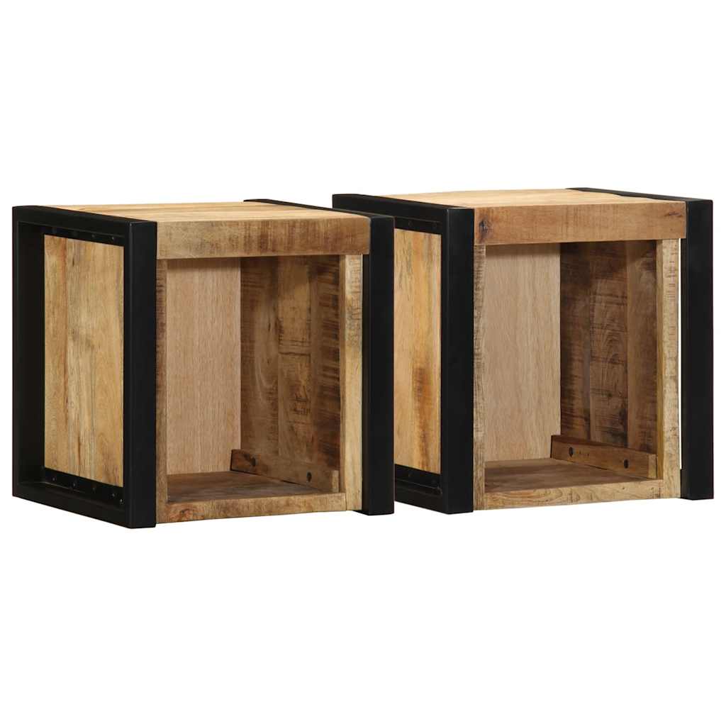 Yöpöytäkaapit 2 kpl 40x35x40 cm Massiivipuuta mango