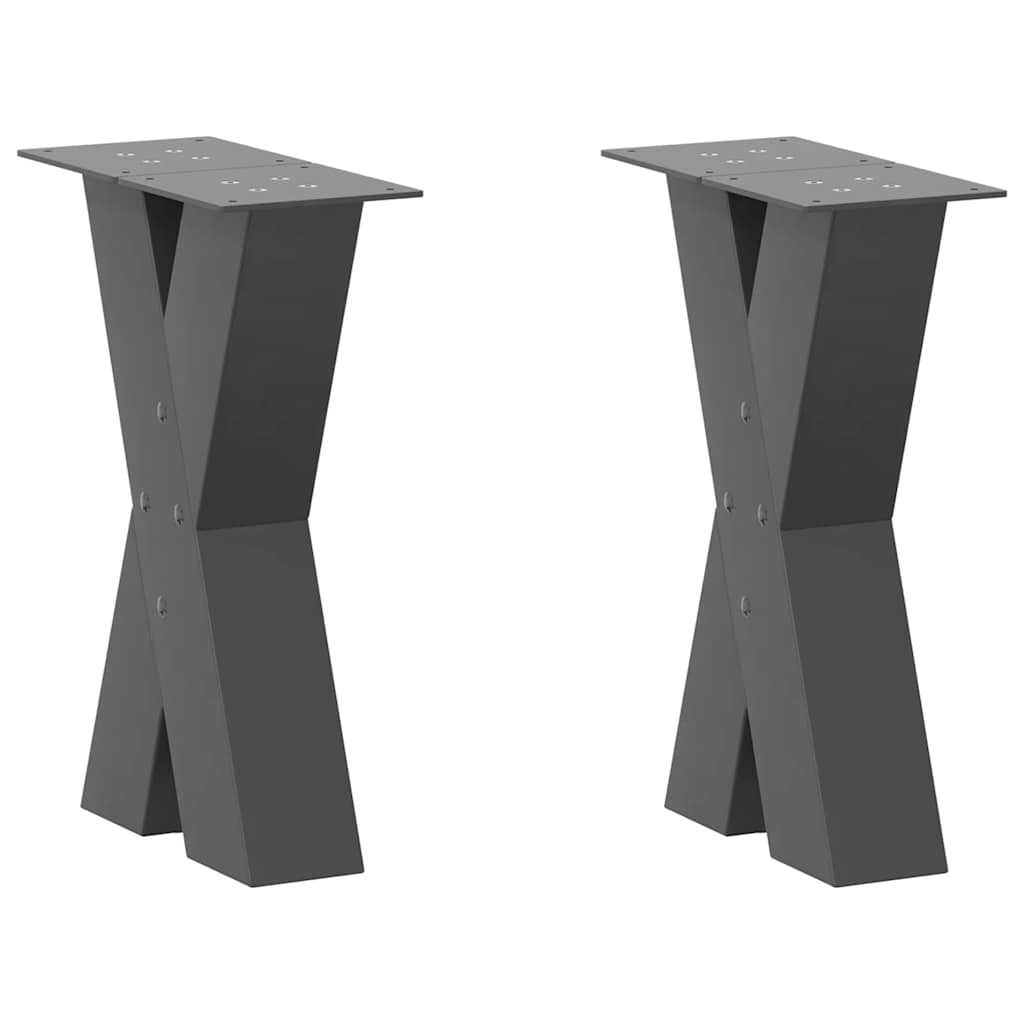 Sohvapöydän jalat X-muotoiset 2 kpl Antrasiitti 28x(42-43) cm