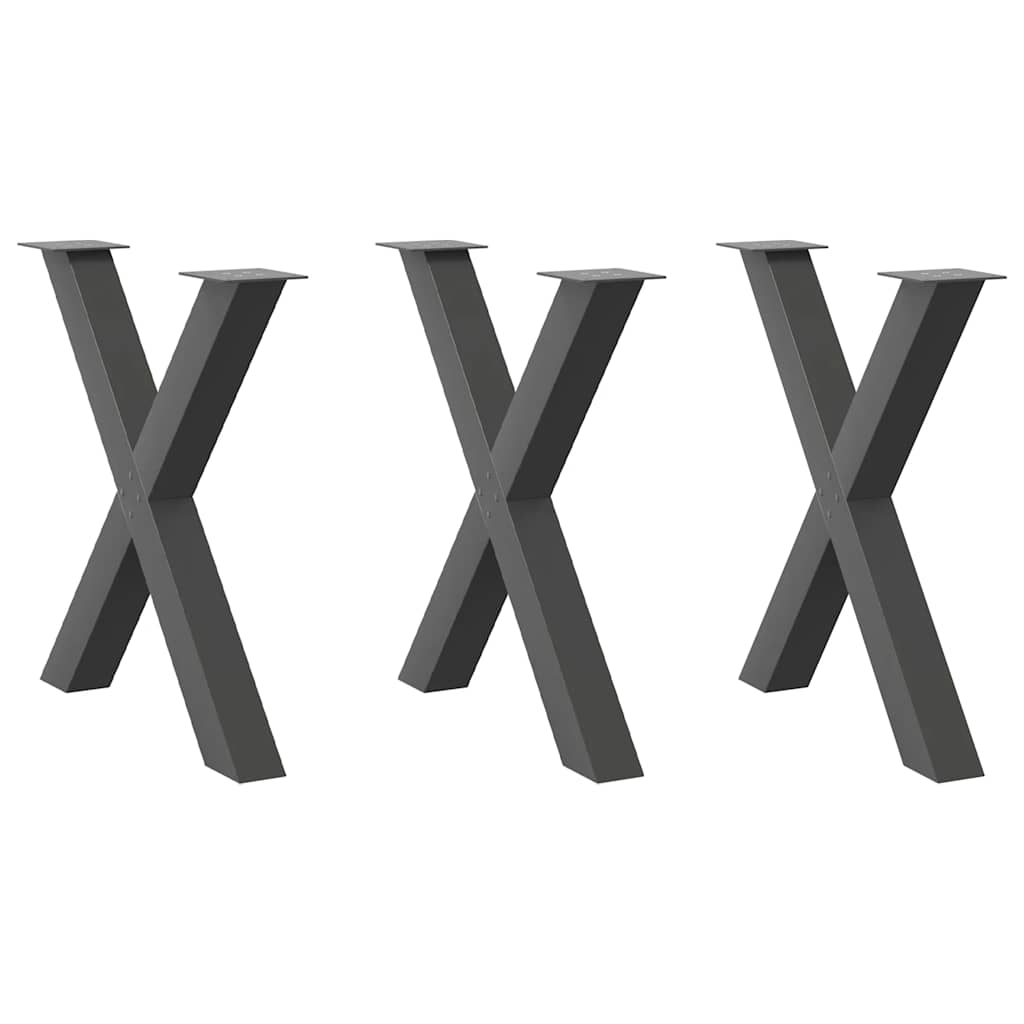 Ruokapöydän jalat X-muotoiset 3 kpl antrasiitti 70x(72-73) cm
