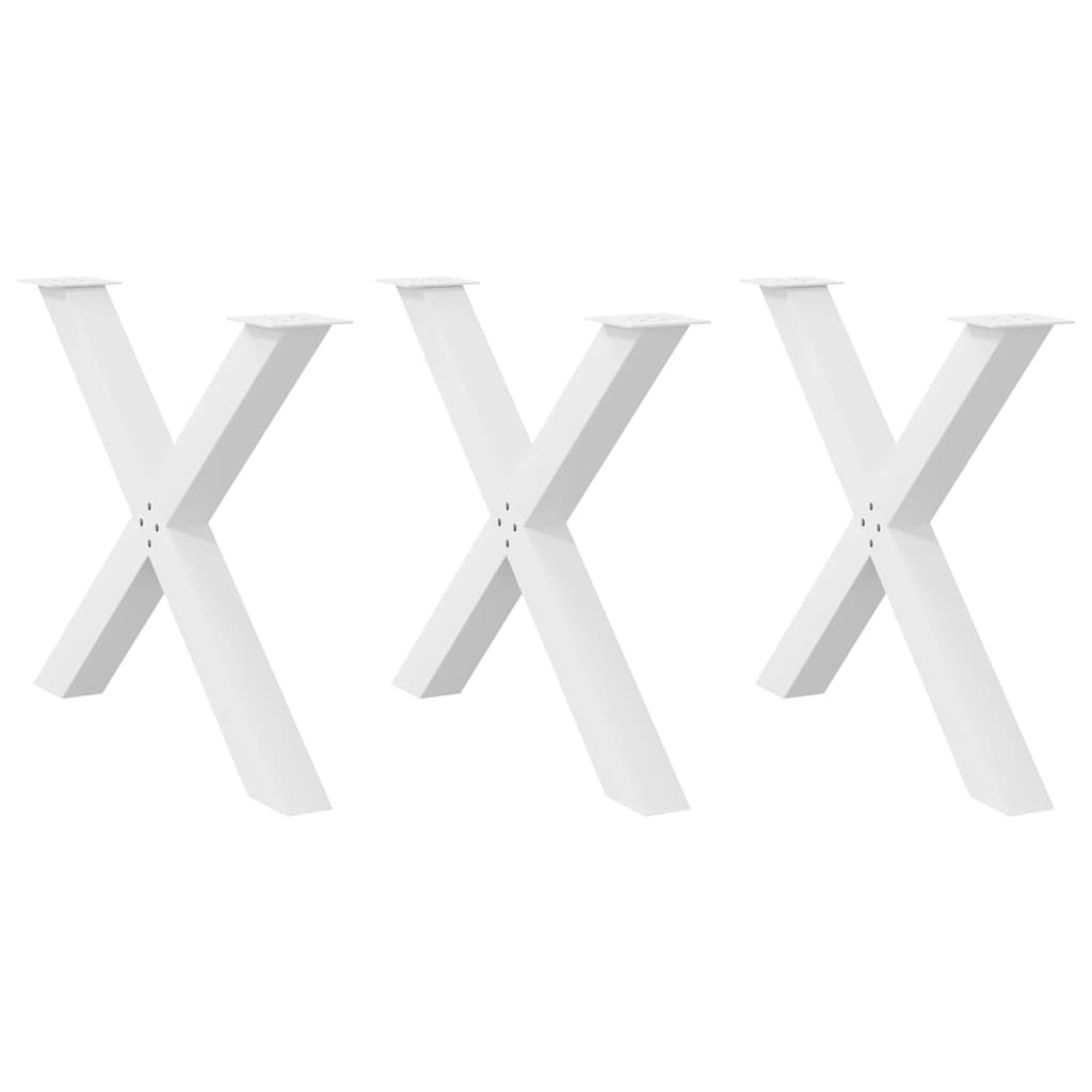 Ruokapöydän jalat X-muotoiset 3 kpl valkoinen 90x(72-73) cm