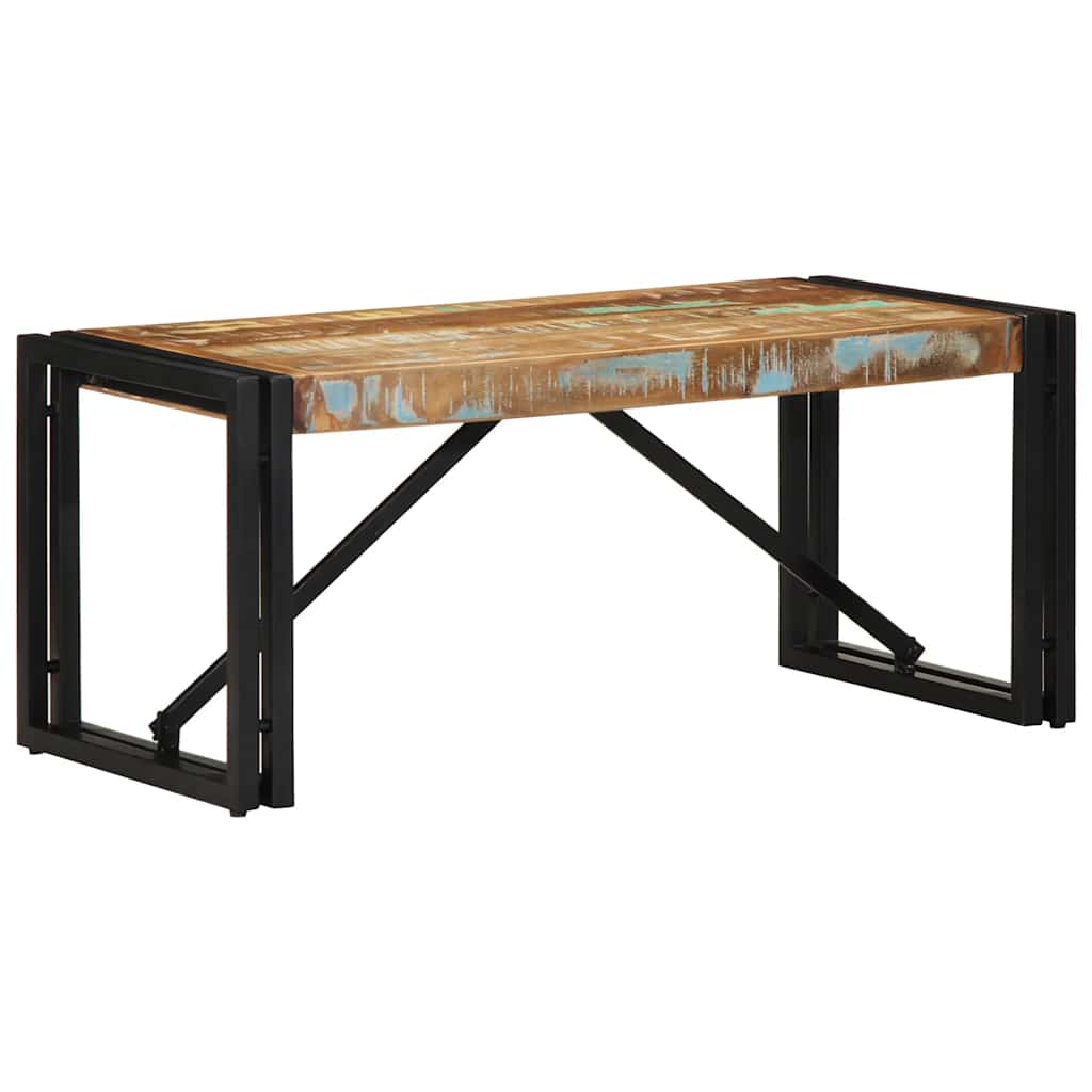 sohvapöytä monivärinen 80x40x35 cm massiivipuu kierrätetty