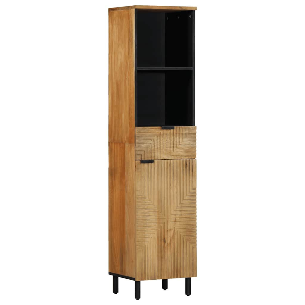 Kylpyhuonekaappi Ruskea 38x33x160 cm Massiivipuu Mango