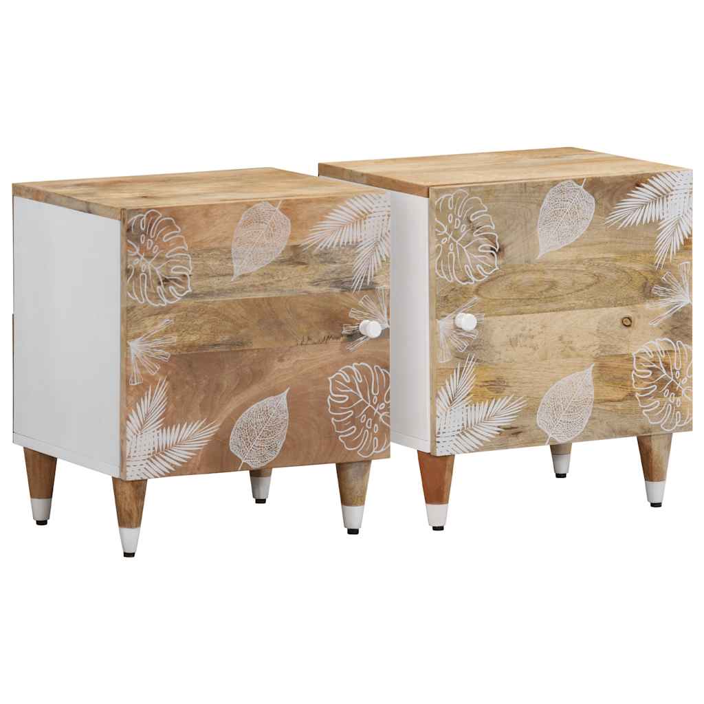 yöpöytäkaapit 2 kpl 40x33,5x46 cm massiivipuu mango