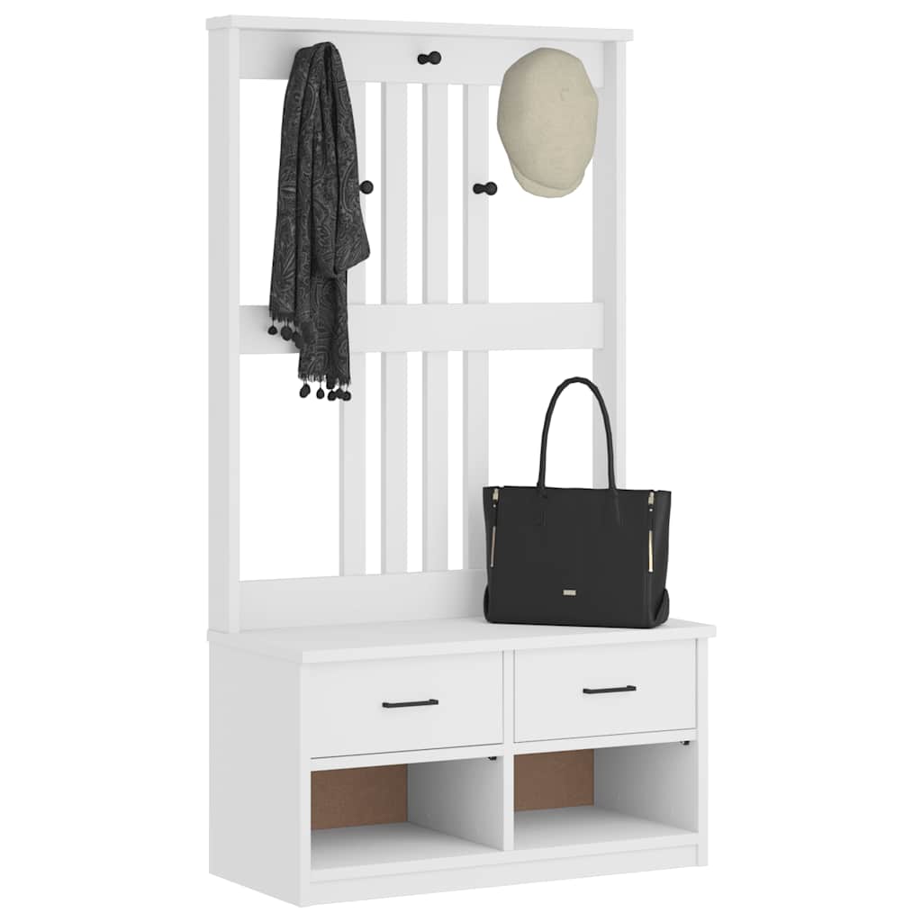 Hallin puu SANDENS valkoinen 87x40x159,5 cm täysi mänty