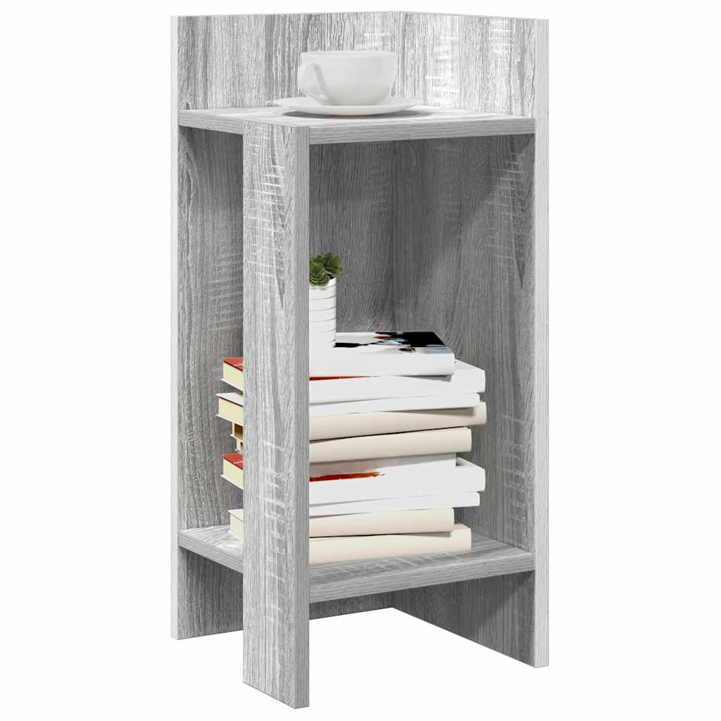 sivupöydät 2 kpl hyllyllä Harmaa Sonoma 25,5x27x60 cm