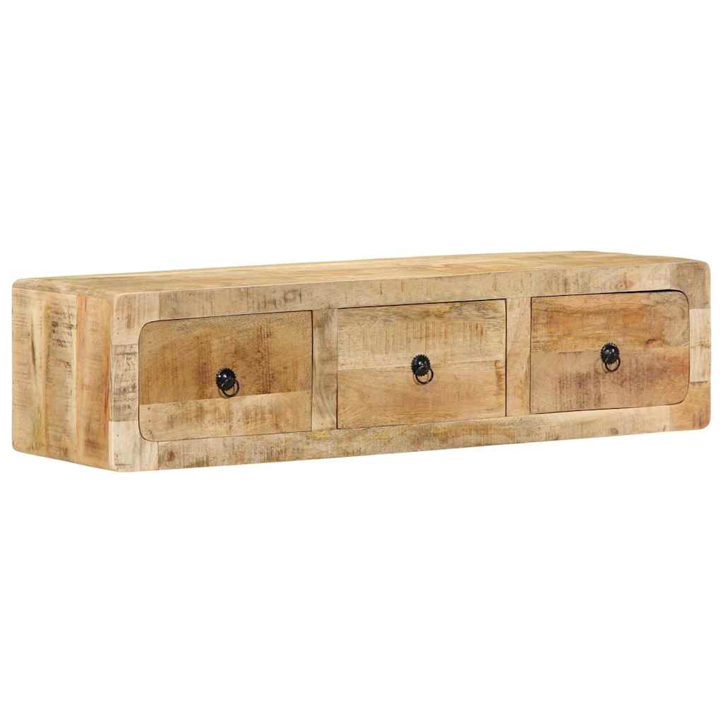 Seinä-TV-kaappi 100x32x25 cm Massiivipuuta Karkea Mango