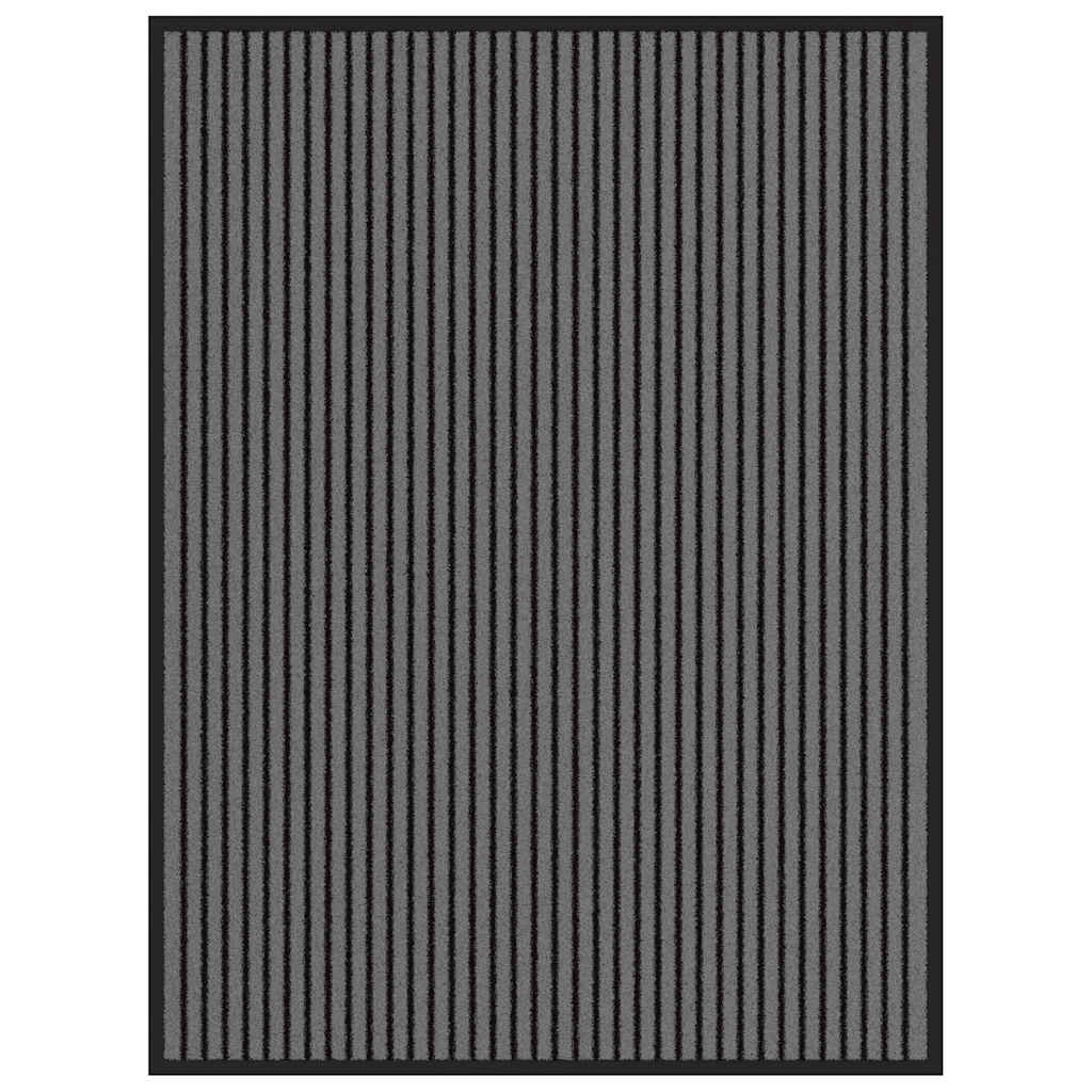 Ovimatto raidallinen musta ja harmaa 90x120 cm