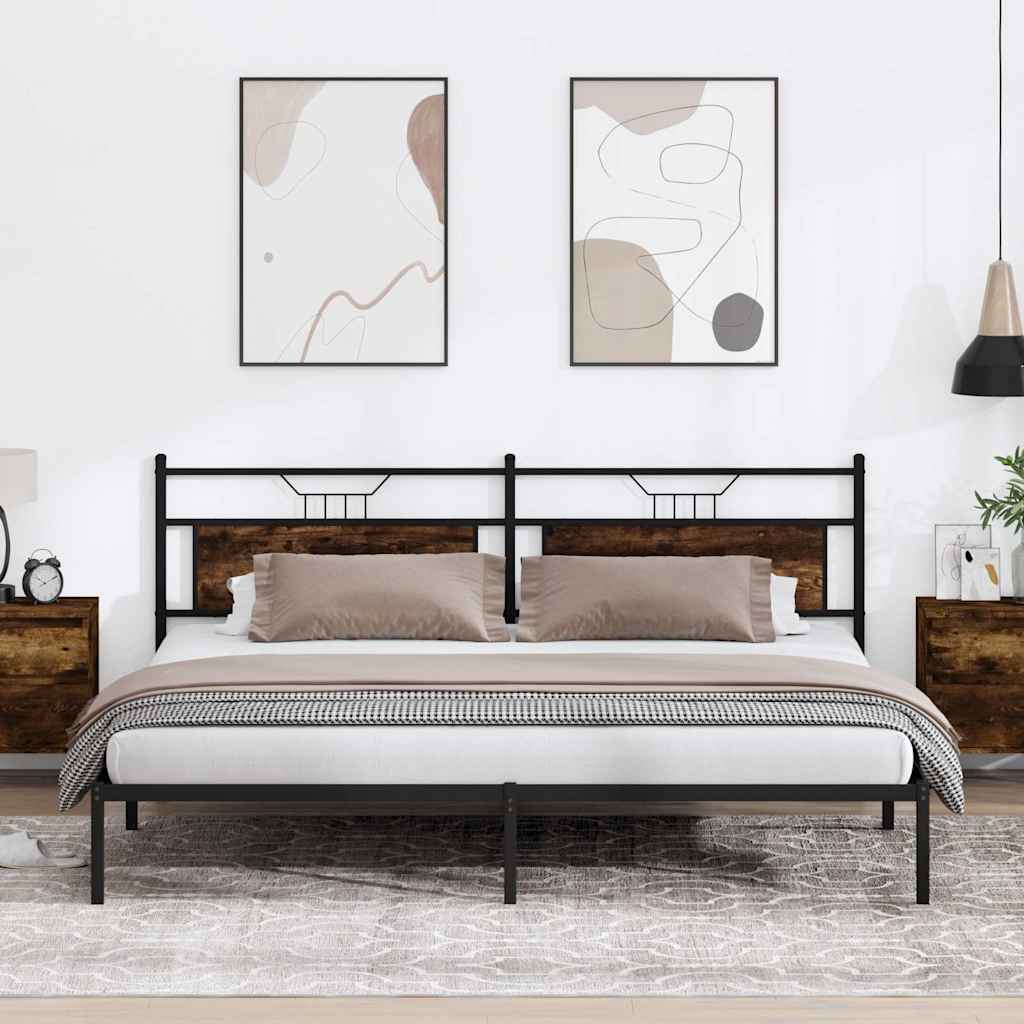 Sängynrunko ilman patjaa savutammi 200x200 cm tekninen puu
