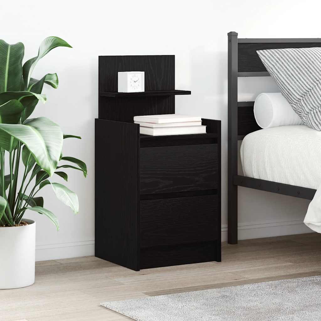 yöpöytäkaapit 2 laatikkoa 2 kpl musta 38x34x80 cm