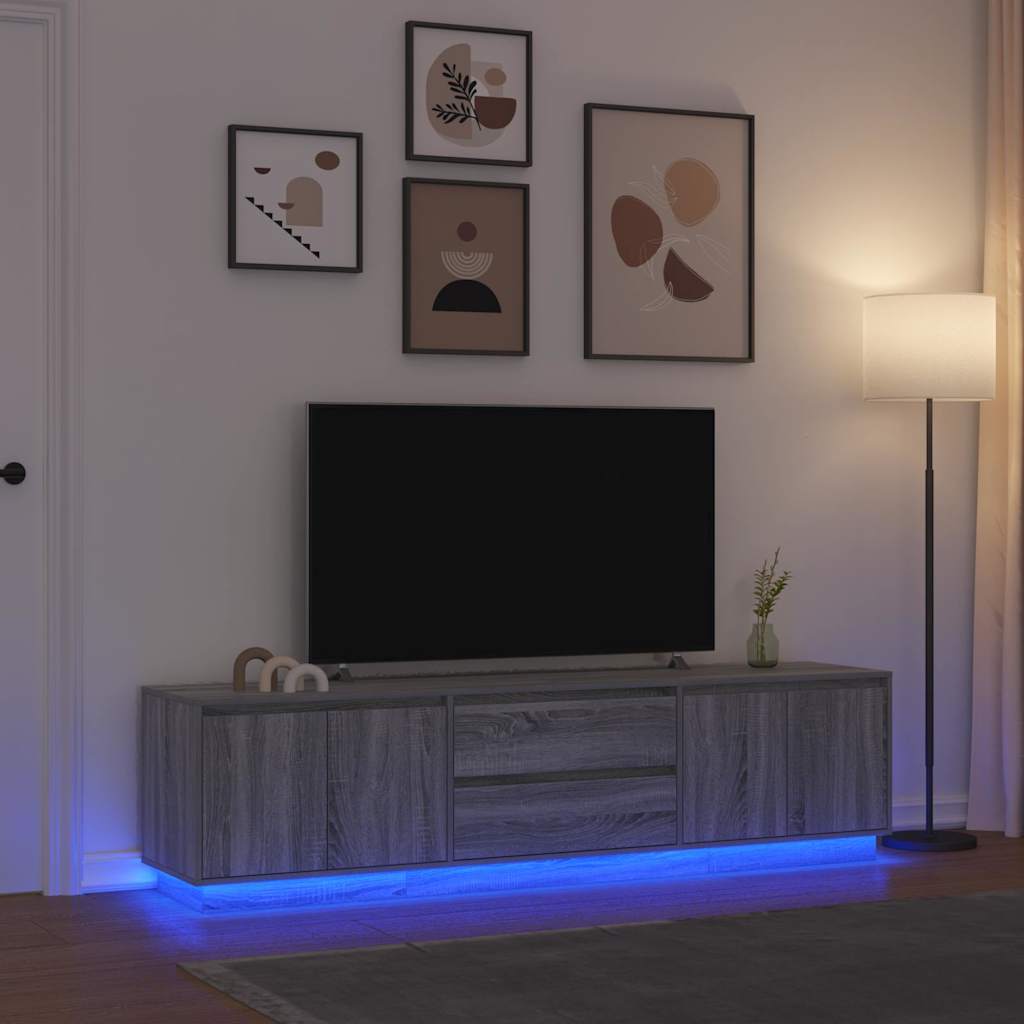 TV-kaappi LED-valoilla Vanha puu 100x41x50 cm