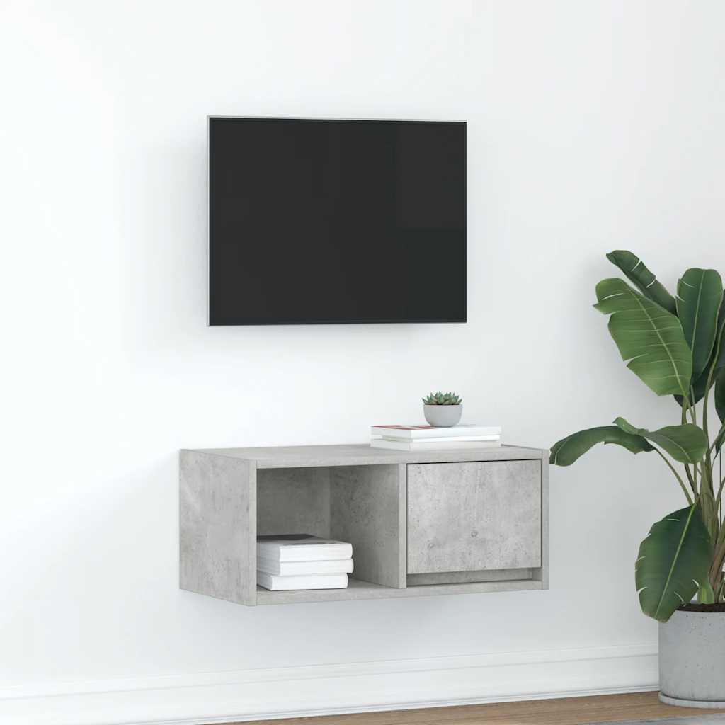 TV-taso betoninharmaa 60x31x25,5 cm tekninen puu