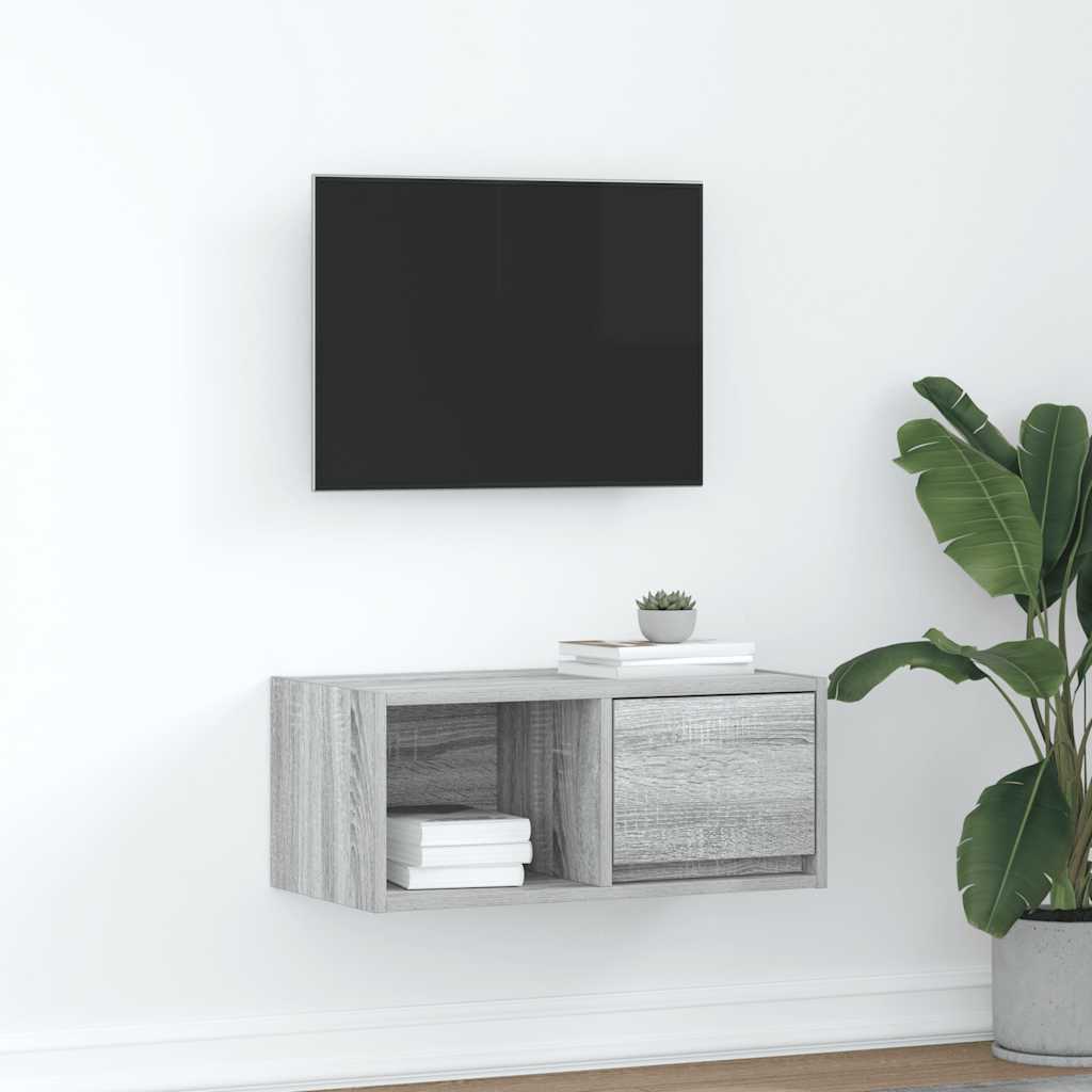 TV-taso harmaa sonoma 60x31x25,5 cm tekninen puu