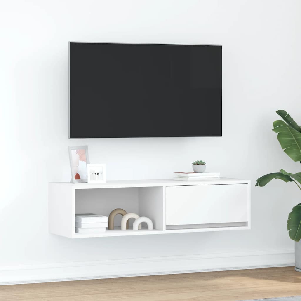 TV Kaappi Valkoinen 100x31x25,5 cm Engineered Wood