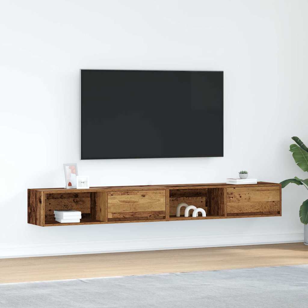 TV Kaapit 2 kpl vanha puu 100x31x25,5 cm suunniteltu puu