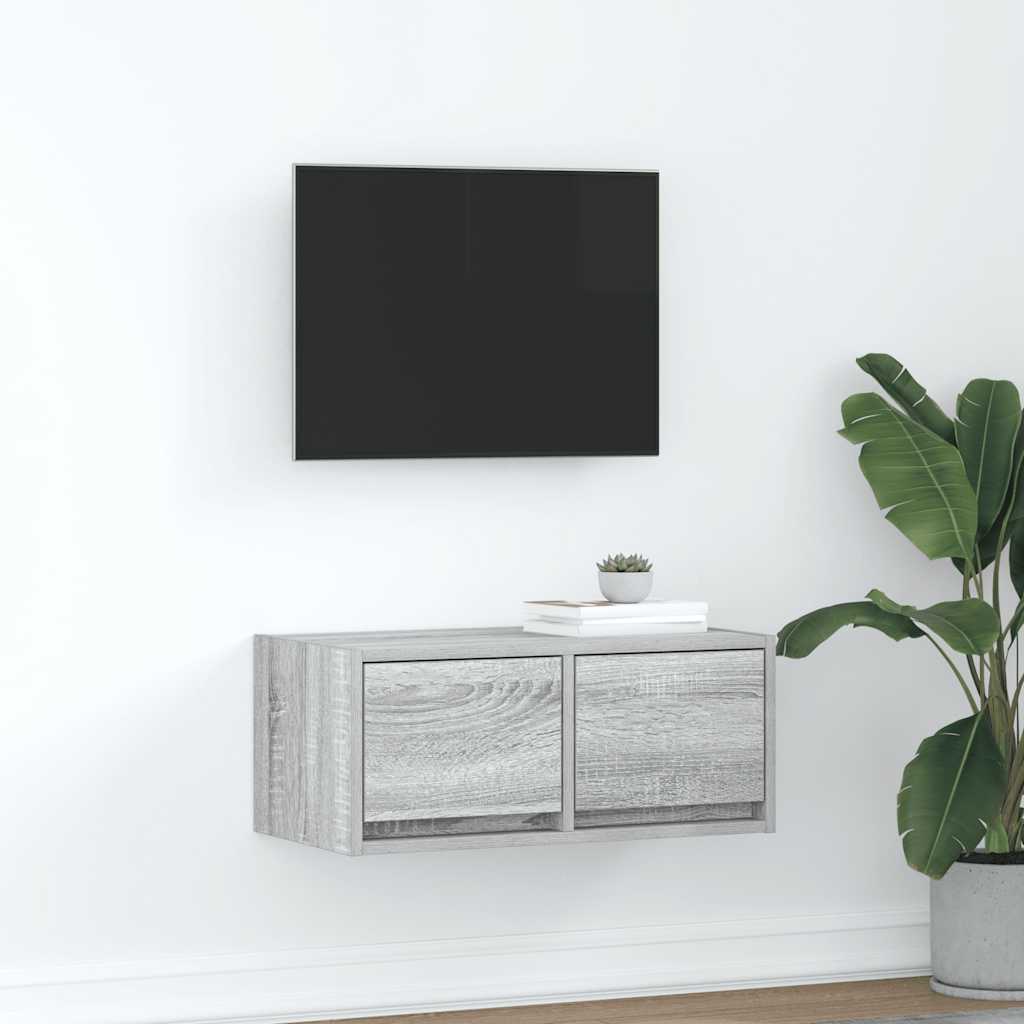 TV-taso harmaa sonoma 60x31x25,5 cm tekninen puu