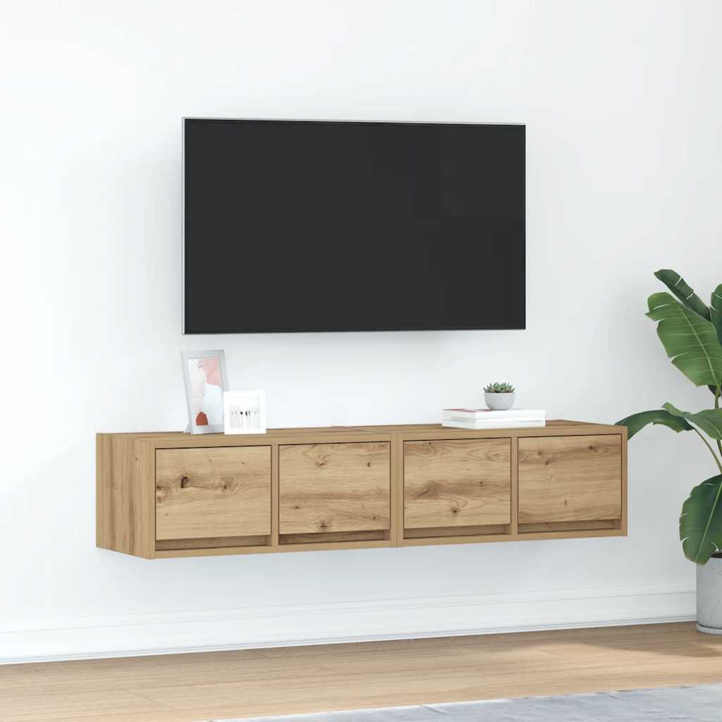 TV-seinäkaapit 2 kpl artesaani tammi 60x31x25,5 cm tekninen puu