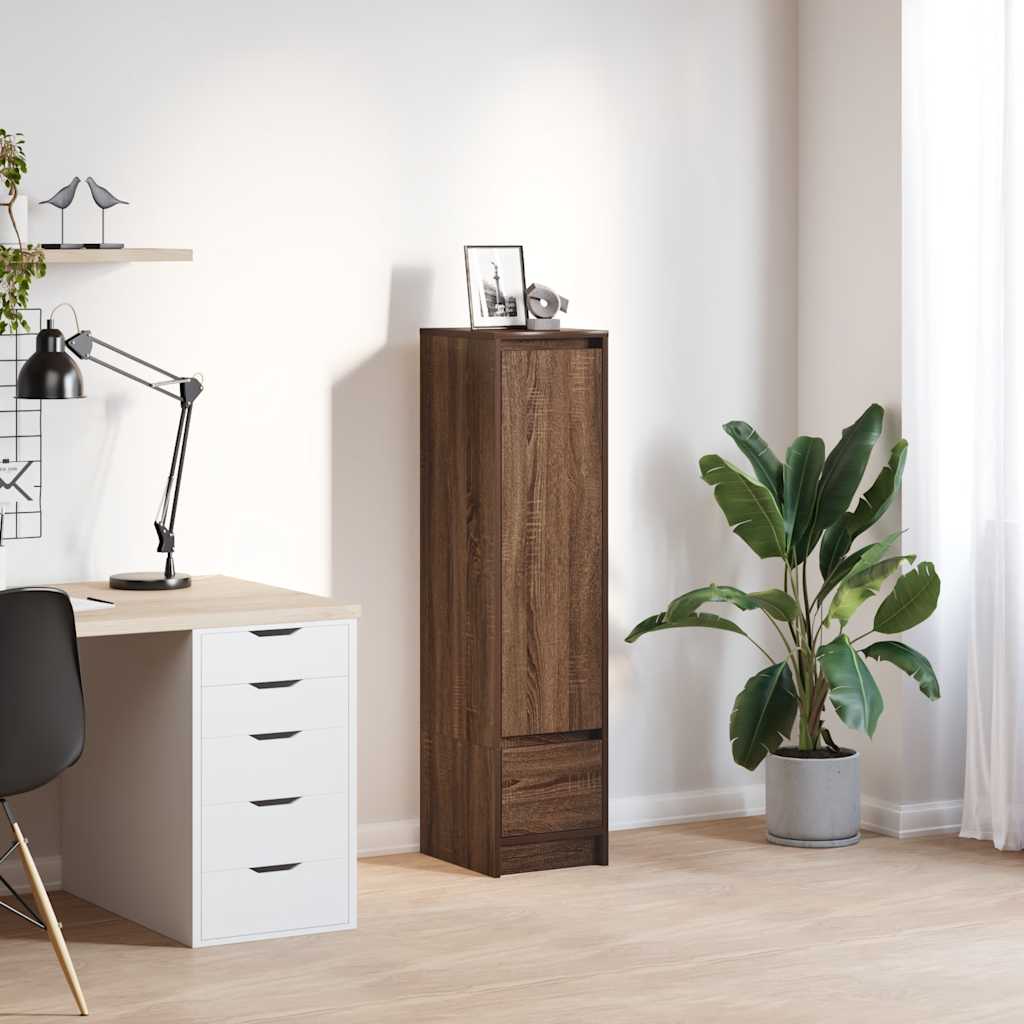 Kaappi ruskea tammi 29,5x34x119,5 cm tekninen puu