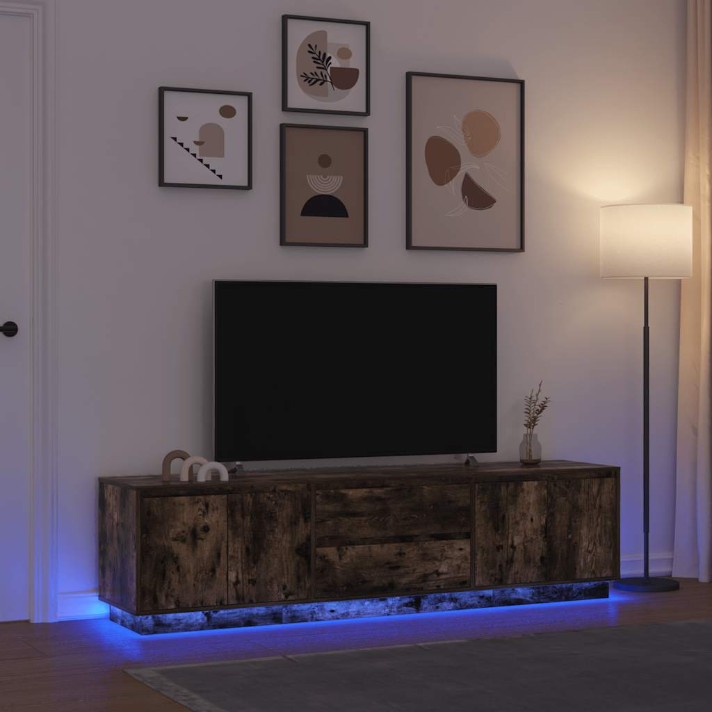 TV-taso LED-valoilla savutammi 193,5x41x50 cm
