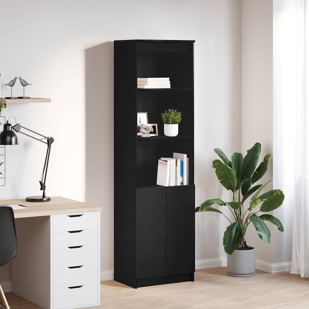 Kaappi musta tammi 50x35x180 cm tekninen puu