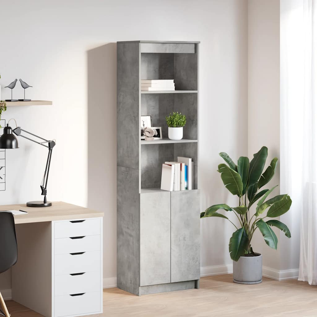 Kaappi betoninharmaa 50x35x180 cm tekninen puu