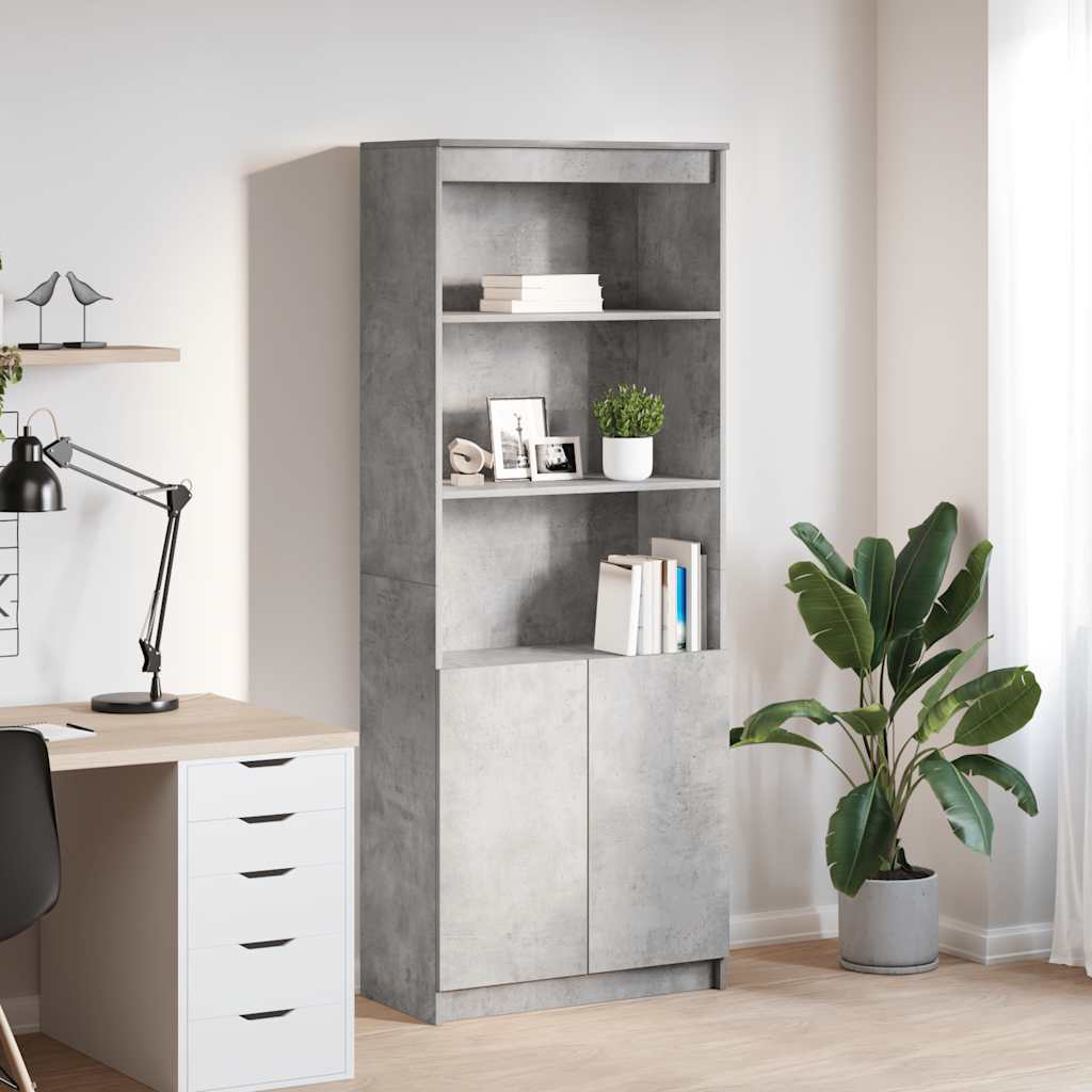 Kaappi betoninharmaa 70x35x180 cm tekninen puu