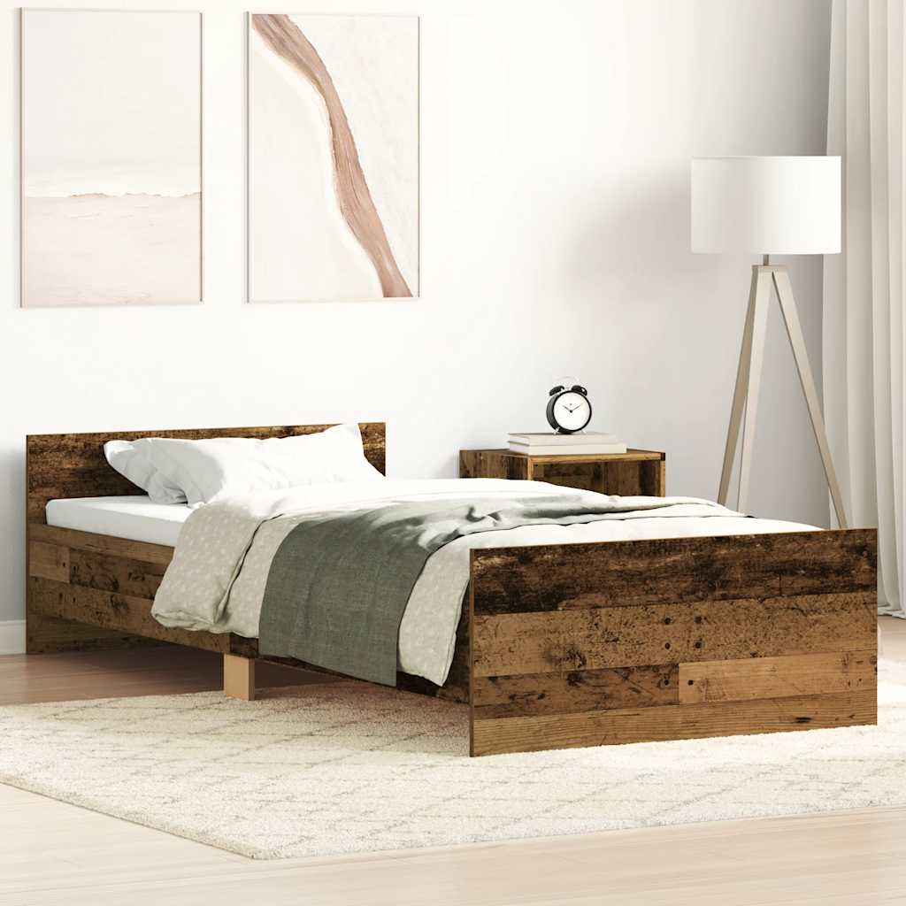 Sängynrunko ilman patjaa vanha puu 100x200 cm tekninen puu