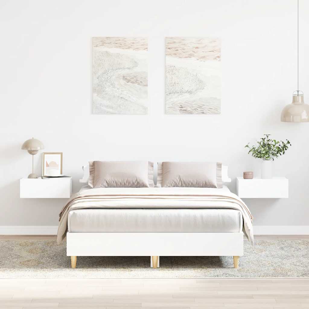 Sängynrunko Ei Patjaa Valkoinen 120x200 cm Engineered Wood
